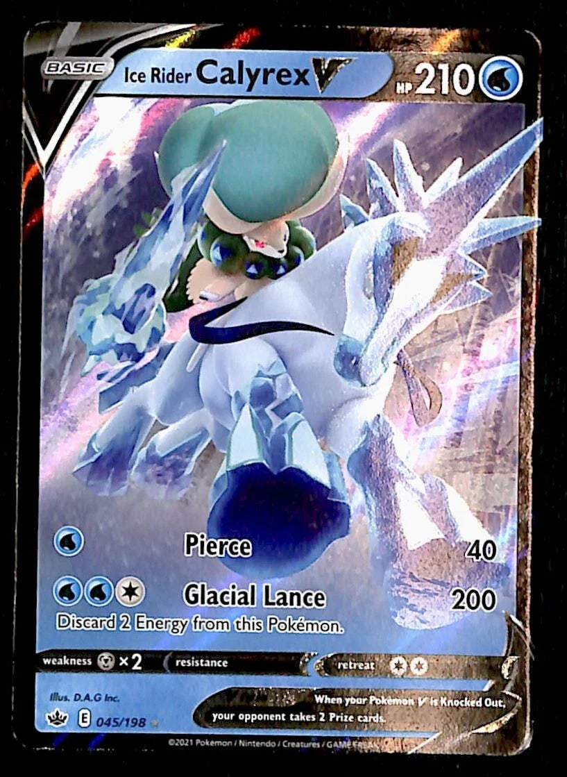 Ice Rider Calyrex V Ultra Rare V Chilling Reign 045/198, NM Pokemon Card