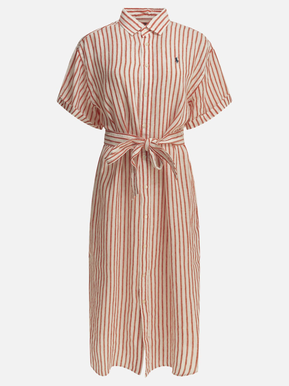 Polo Ralph Lauren Long shirt dress with logo Red