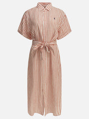 Polo Ralph Lauren Long shirt dress with logo Red
