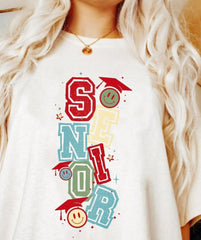 Senior With Smiley Faces Tee