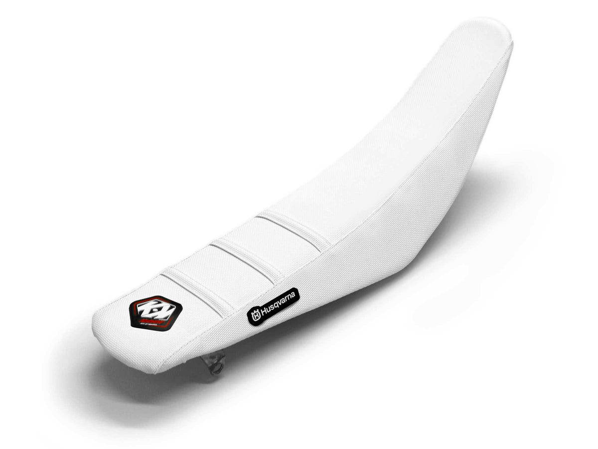 White Seat Cover  3 Ribs - HUSQVARNA TE 300 (2015-2020)