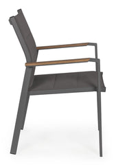 Andrea Bizzotto Kubik sedia con braccioli antracite SJ61 0663240
