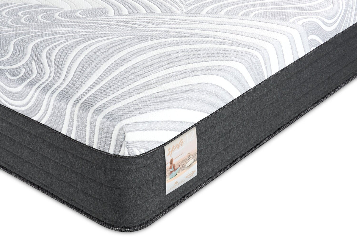 Springwall Spa 12 Plush Smooth Top Queen RV Mattress in a Box | Matelas moelleux à plateau-coussin dans une boîte Spa 12 de Springwall pour grand lit de véhicule récréatif