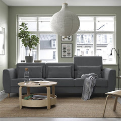 SLATORP 3-seat sofa, Hakebo dark grey, 246x60x95 cm