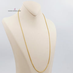 <span>(2mm) Box Chain 60cm Made of 21K Yellow Gold .</span> by Saeed Jewelry-سنسال-بوكس-60-سم-متوسط-السماكة