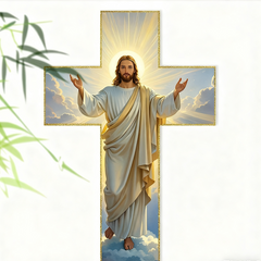 🔥 Offre Limitée ! ✨ Décoration Murale Croix Jésus Rétro - Bordure Dorée Élégante, Acrylique Lumineux, Symbole de Foi Inspirant ✝️✨