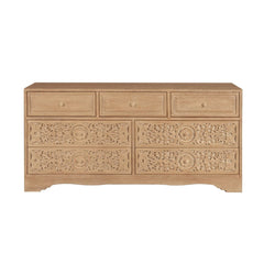 Taj Hand Carved White Washed Dresser-Dresser-Home Trends & Design-New Braunfels Mattress Company