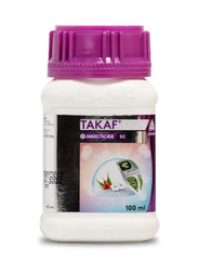 Bottle of Takaf insecticide for cotton and chilli pest control