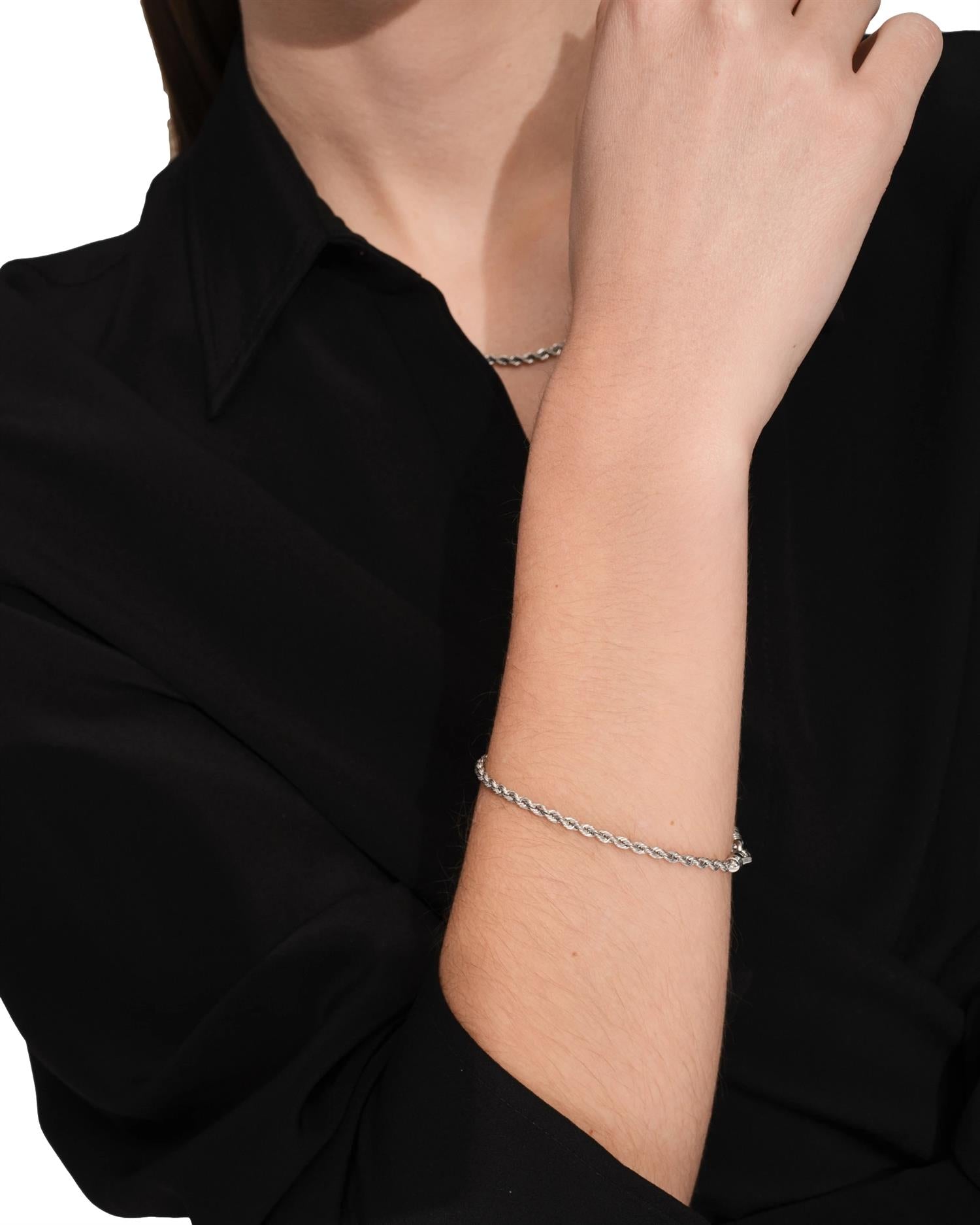 Tom Wood Rope Bracelet 7.7 Armbånd Sølv - modostore.no