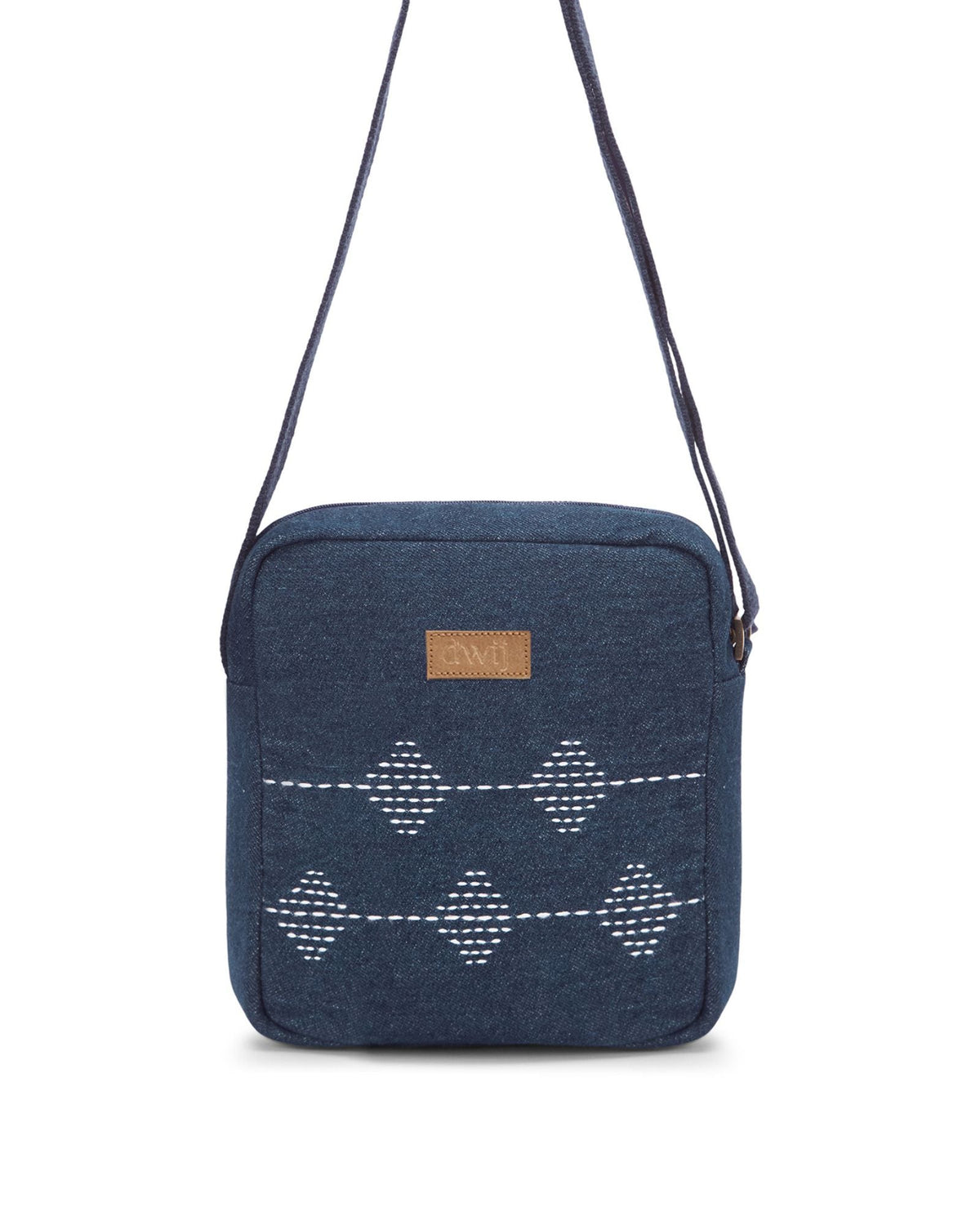 Upcycled Kantha Hand Embroidered Breakfree Sling Bag - Dwij -