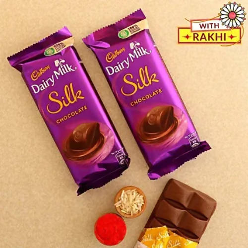 Cute Ganesha Rakhi & Silk Chocolates