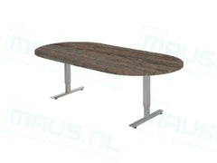 Vergadertafel Ovaal Cas 240X120Cm Aluminium Ral 9006 / Logan Eiken Kantoortafel