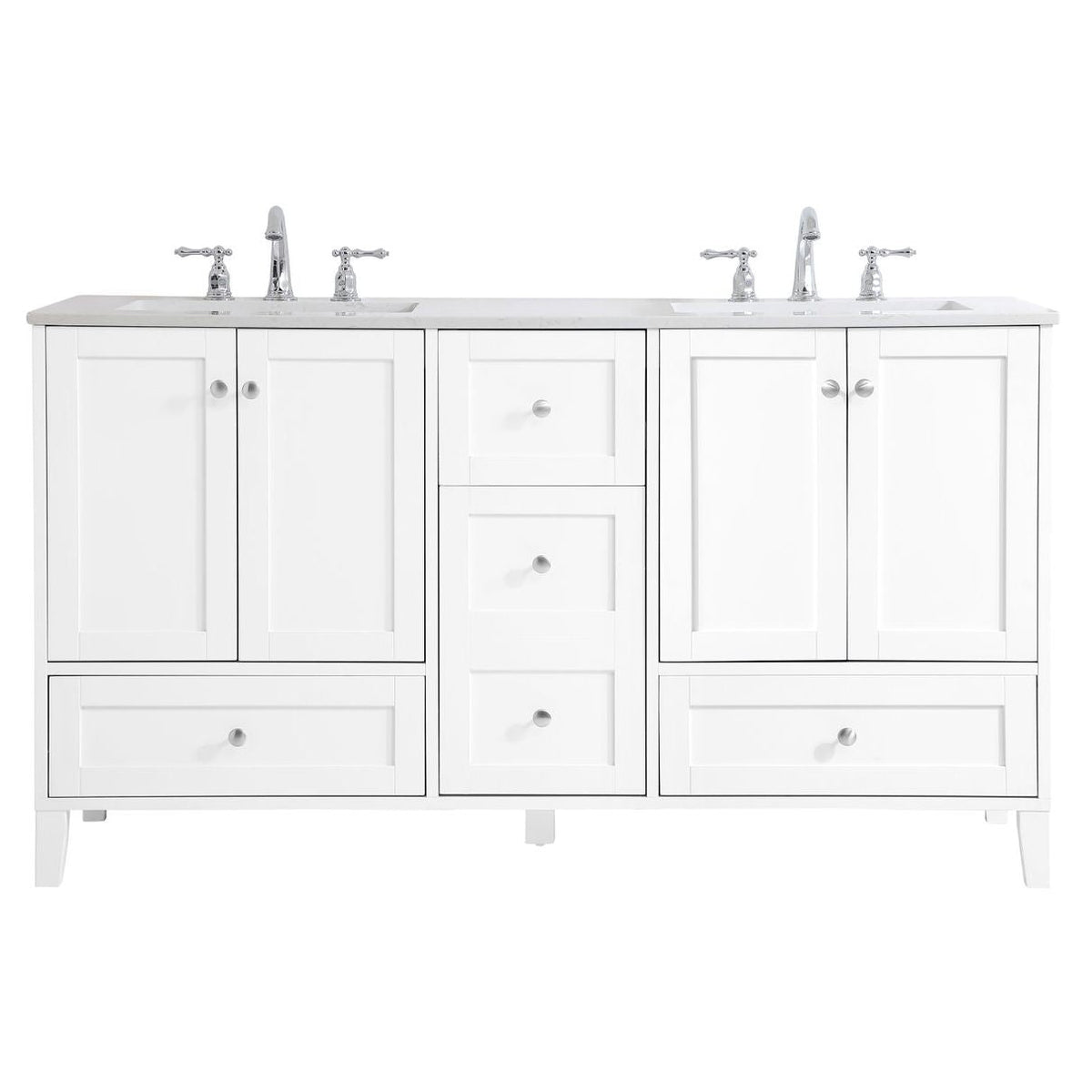 VF18060DWH 60" Double Bathroom Vanity in White