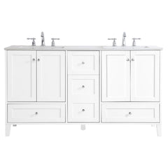 VF18060DWH 60" Double Bathroom Vanity in White