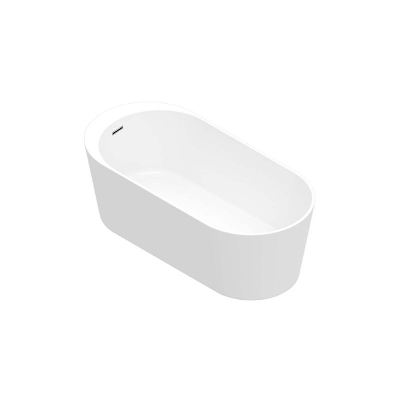 GoodHome Huron fritstående oval badekar 170 x 75 cm i hvid