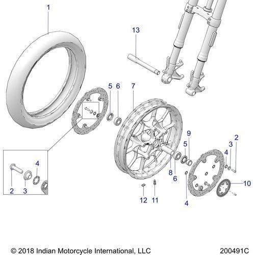 Wheel Front 19X3.0 Cast Black by Polaris 1523218-266 Wheel