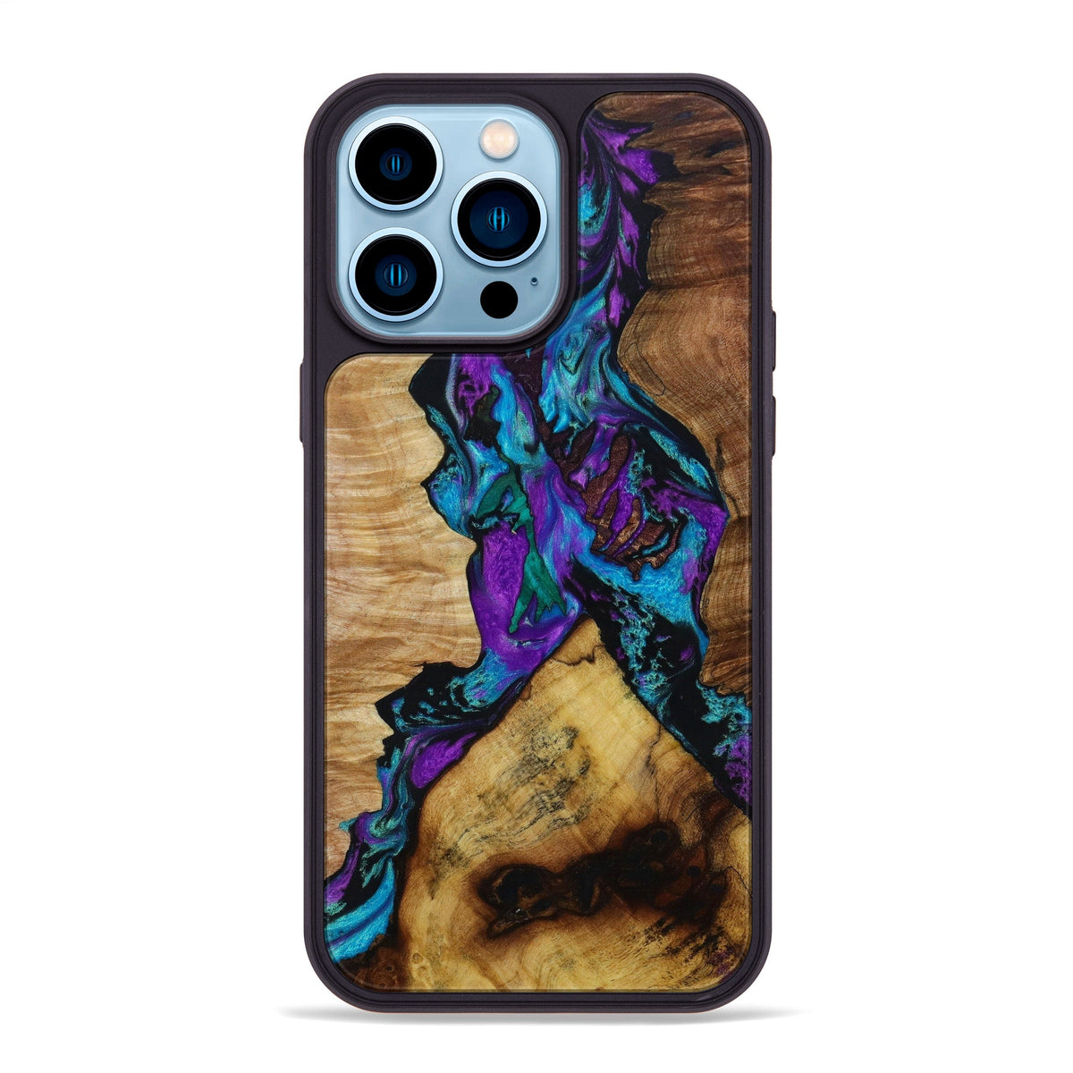 iPhone 14 Pro Max Wood+Resin Phone Case - Helen (Mosaic, 642038)