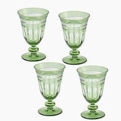 Green Sylvie Engraved Wine Glass (Set of 4)
