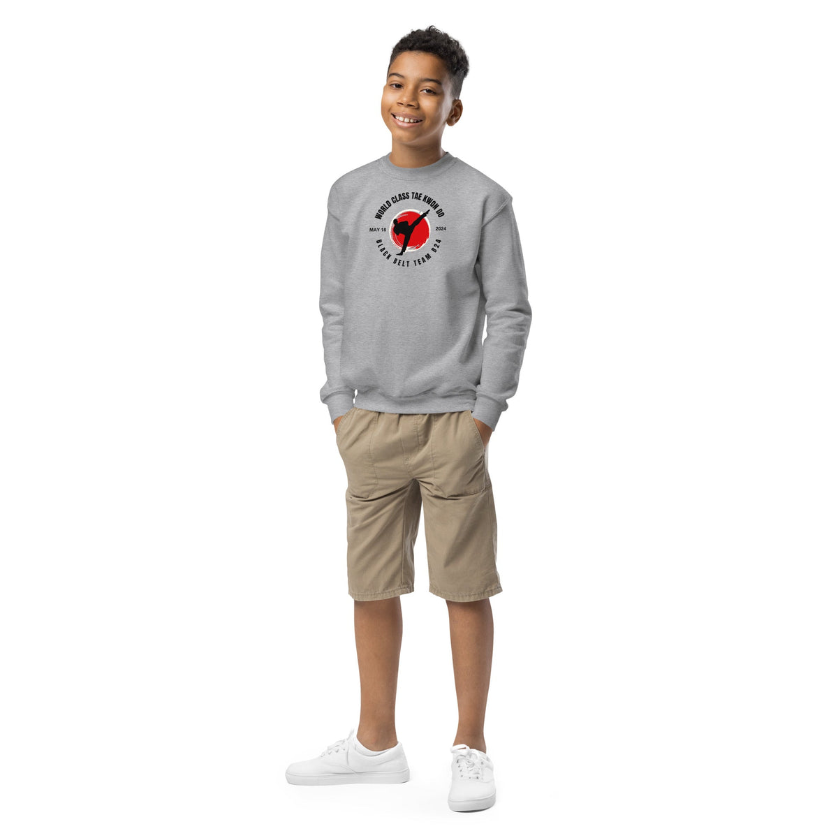 B-24 Black Belt Team Youth Unisex Crewneck Sweatshirt