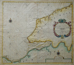 Frankrijk Le Havre zeekaart France sea chart Le Havre region - G van Keulen - ca 1714