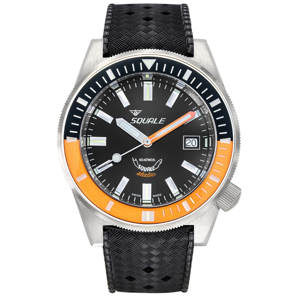 Zegarek męski Squale Matic Satin Orange Rubber - MATICXSC.HT